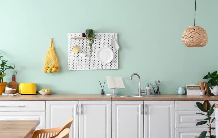 A pegboard is possibly one of the most functional pieces a kitchen could have.